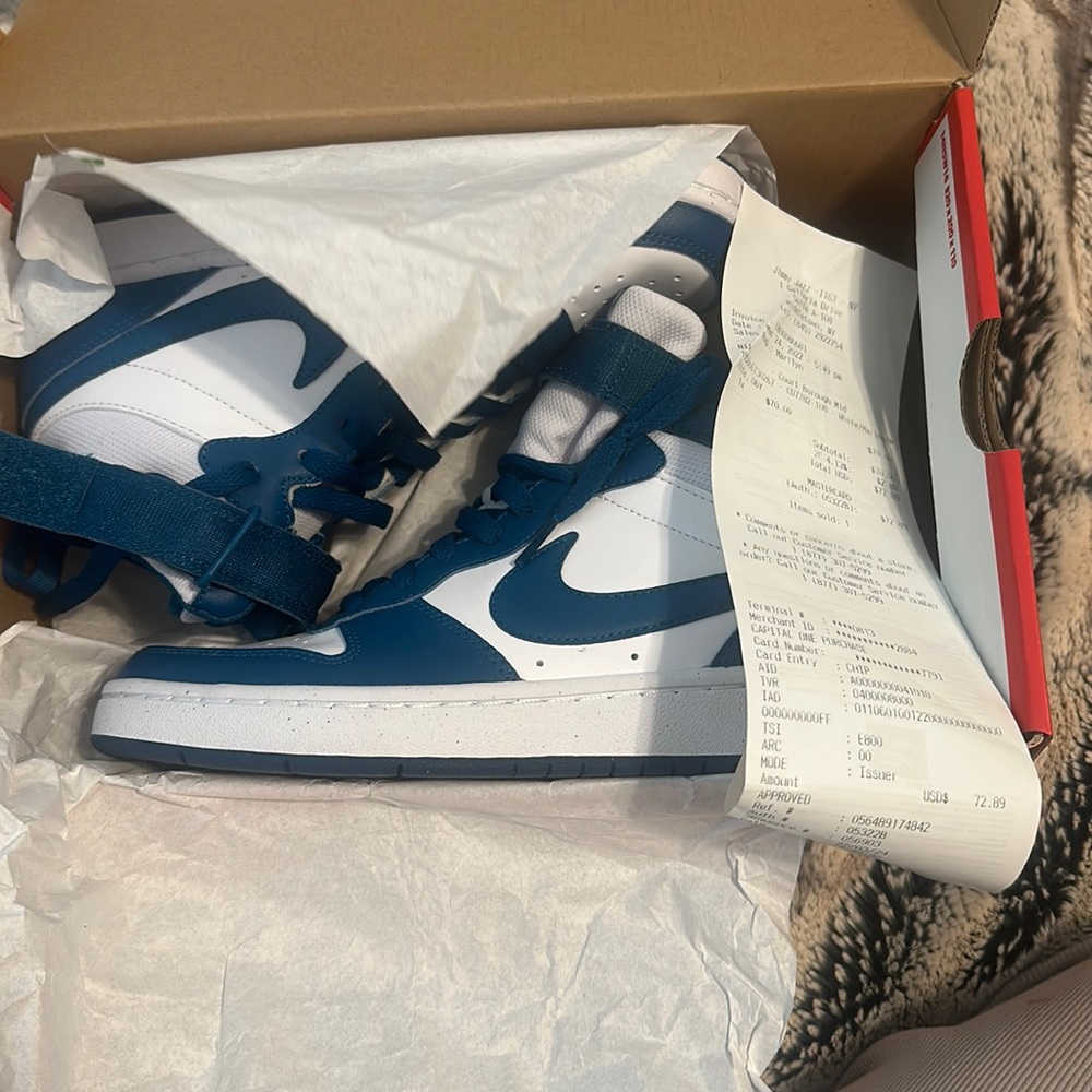 White / blue Nike